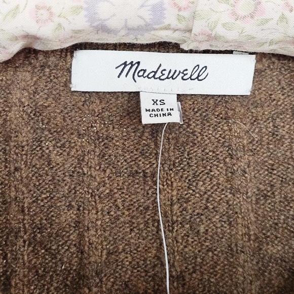 Madewell Women's Bowden Henley Sweater Coziest Yarn Heather Mulch - Picture 4 of 7